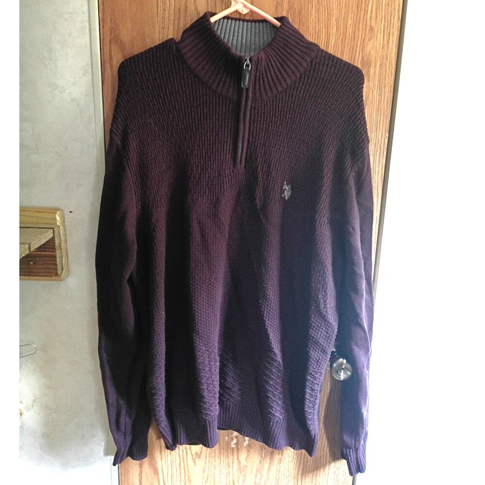 Chocolate Brown Textured Quarter Zip Sweater Large Grandpa Core Preppy Lodge